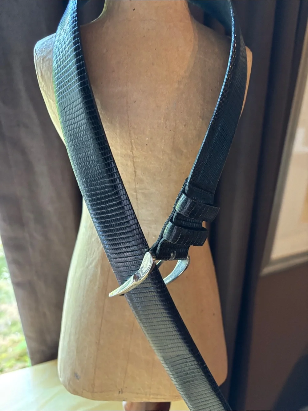 Genuine lizard, CALE men’s belt